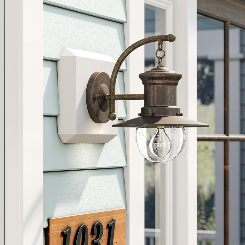 beachcrest home acklins 1 light outdoor barn light beachcrest home outdoor lighting